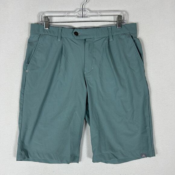 Adidas Golf Shorts Mens 32 Plaid Check Lightweight Performance Summer Breathable - Picture 1 of 11